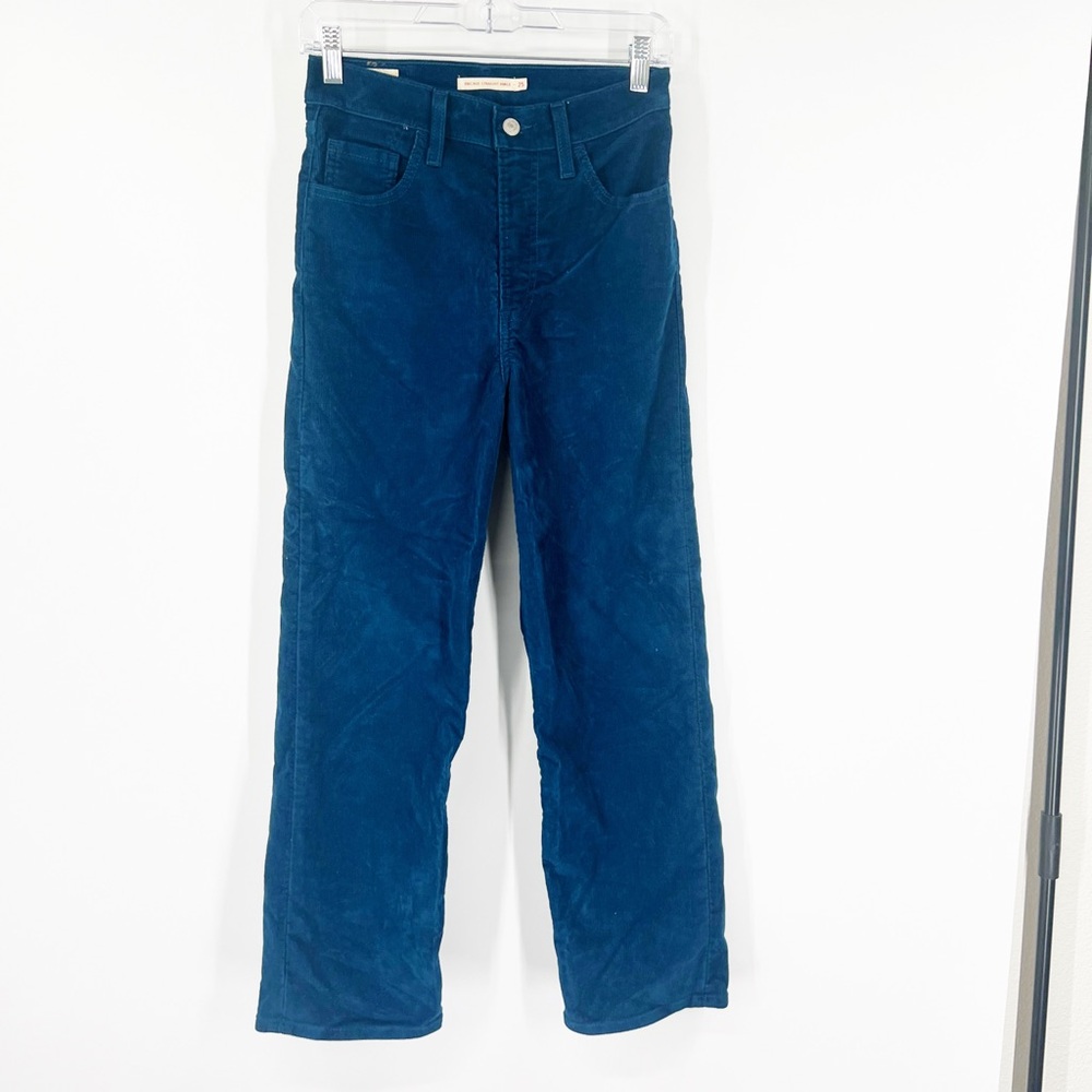 Levi’s Ribcage Straight Ankle Pants Blue Corduroy